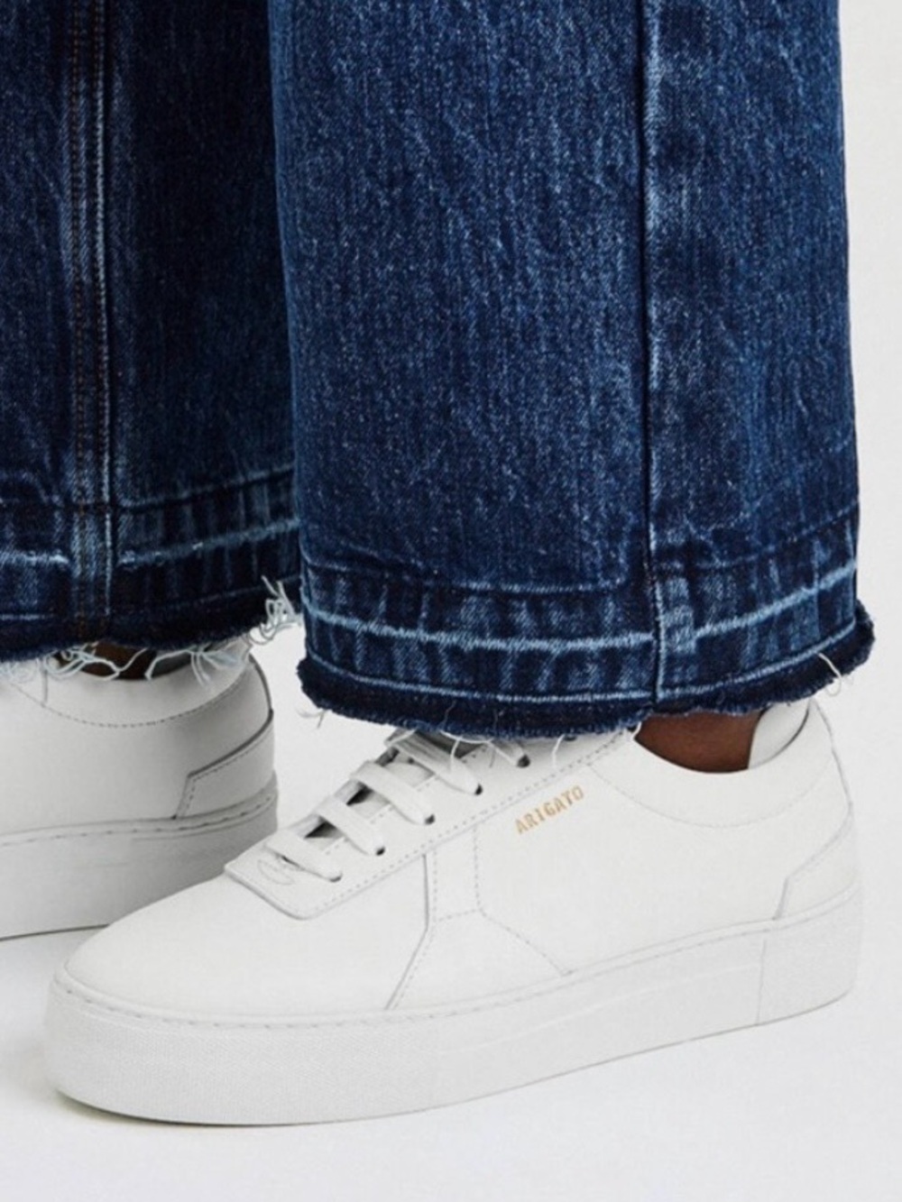 Axel Arigato White Low-Top Sneakers with Gold Logo